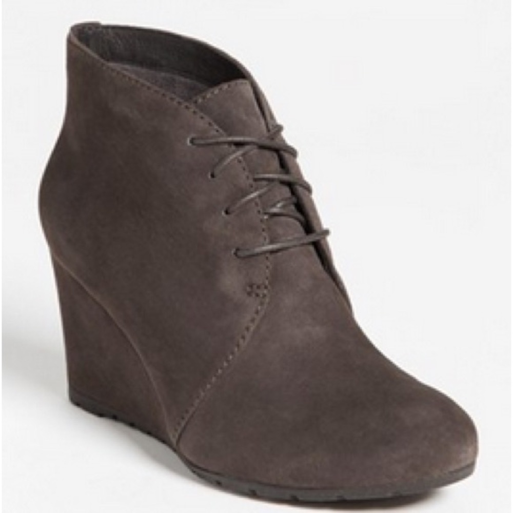 Clarks Brown Suede Rosepoint Dew Wedge Bootie Sz. 9.5